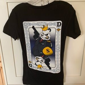 Deuce Graphic Panda Card Player T-shirt - size M